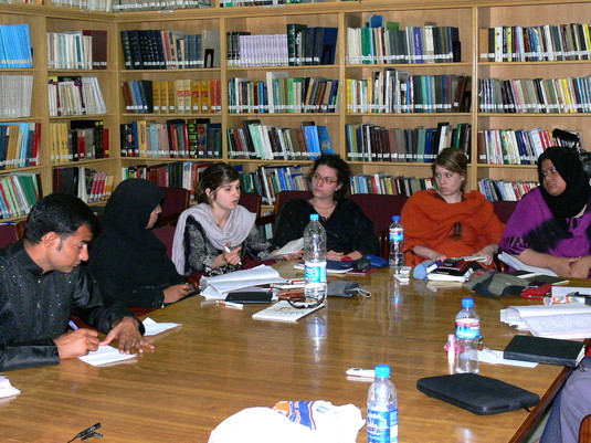 In the classroom of the National Institute of Pakistan Studies